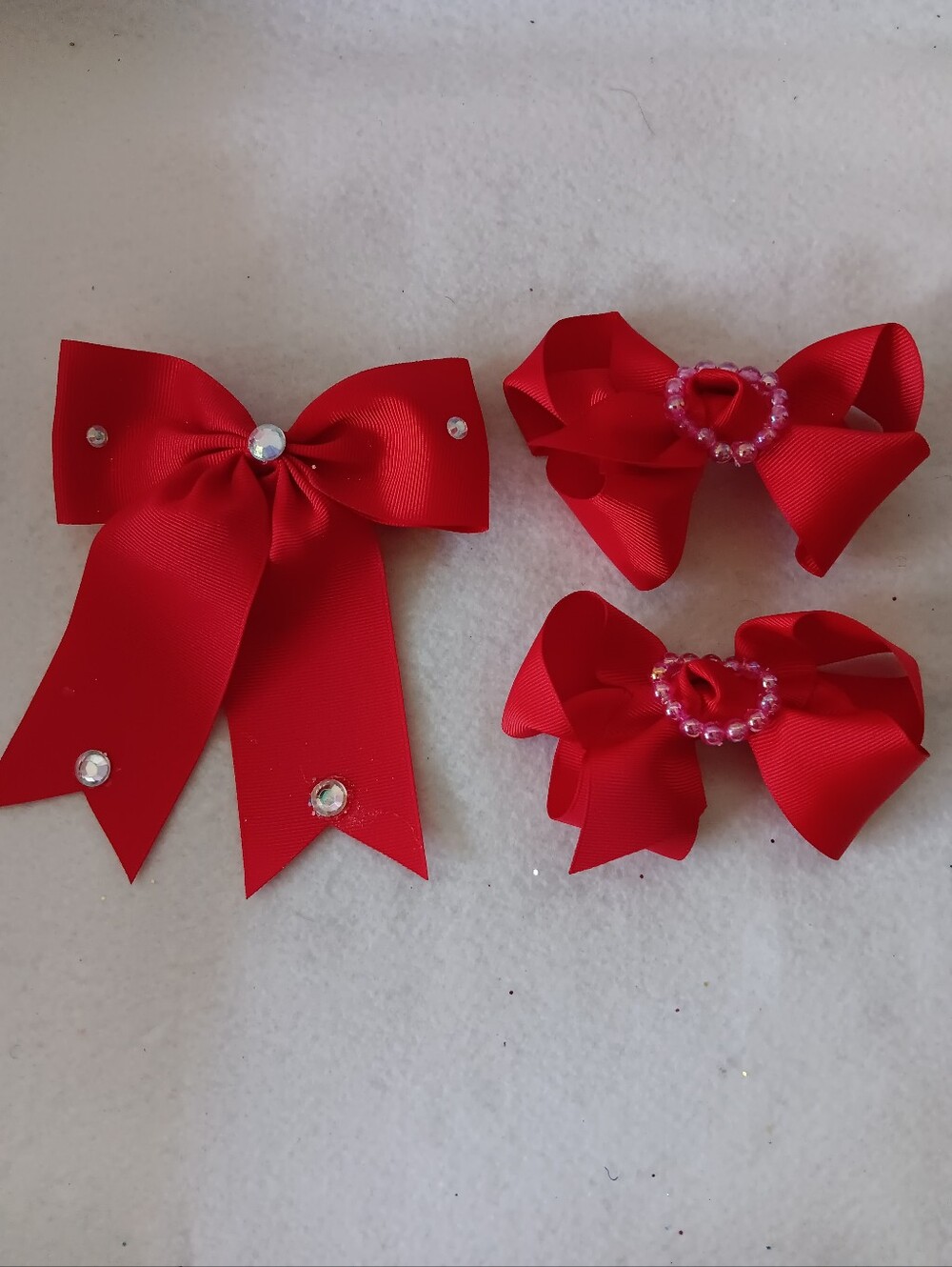 Red Decorative Hair Bows Set for Kids